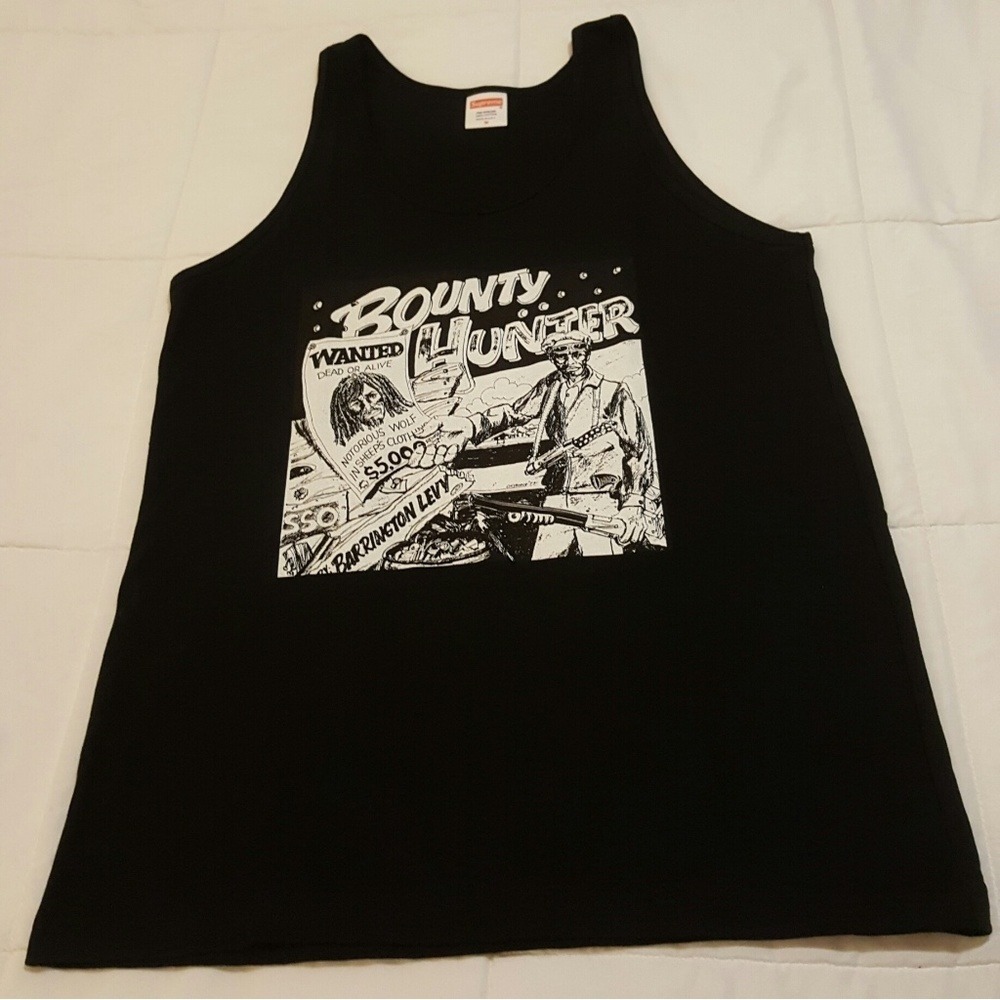 Supreme BARRINGTON LEVY&JAH LIFE BOUNTY HUNTER Tank Top SS16 Reggae Black Medium
